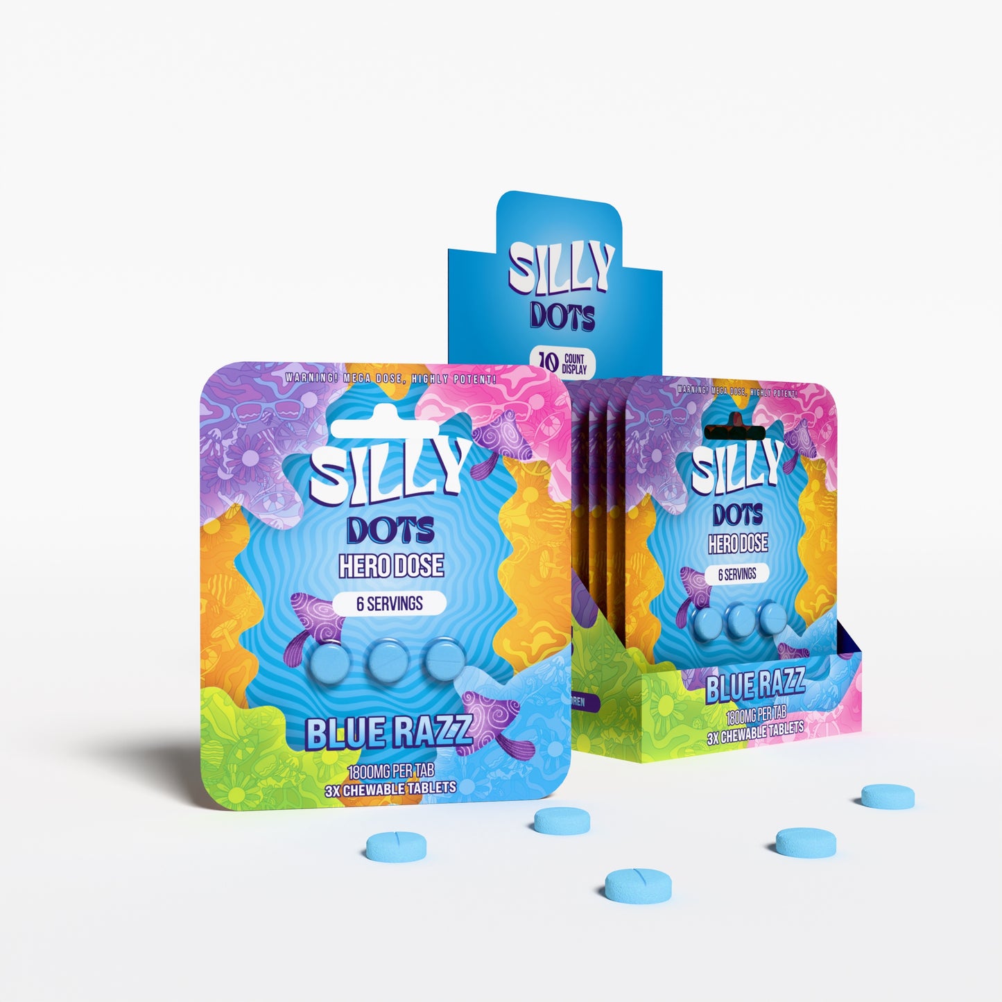 Silly Dots Hero Dose 1800mg Tabs | 3 Tabs | Blue Razz