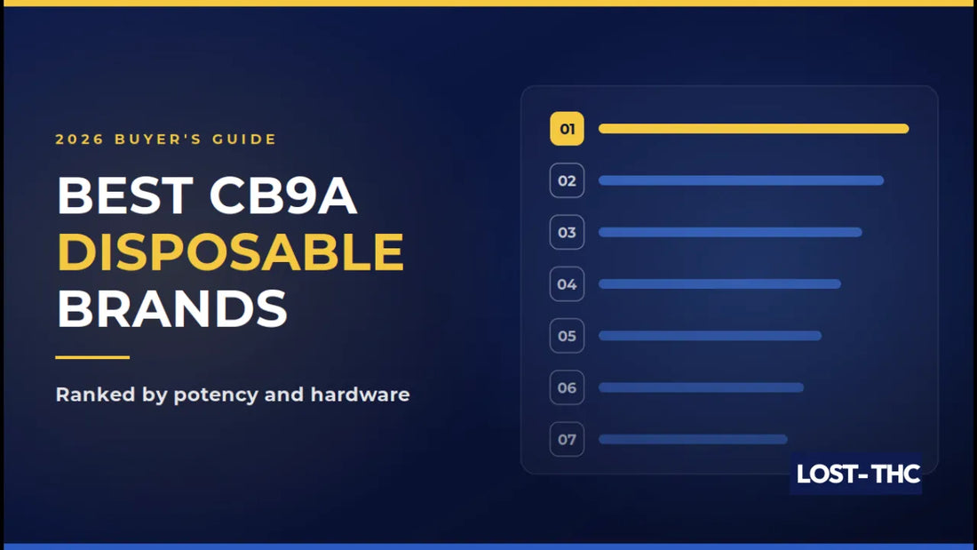 Best CB9A disposable brands ranked list graphic with seven ranking positions