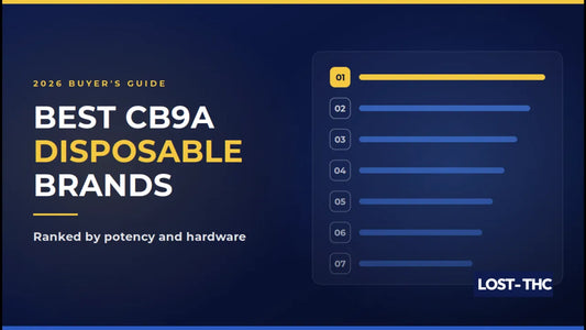 Best CB9A disposable brands ranked list graphic with seven ranking positions