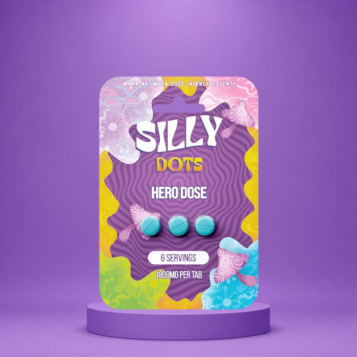 Silly Dots Hero Dose 1800mg Tabs | 3 Tabs | Natural