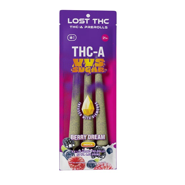 Lost THCA VVS Sugar Diamond Infused Pre-rolls | 3 Pack