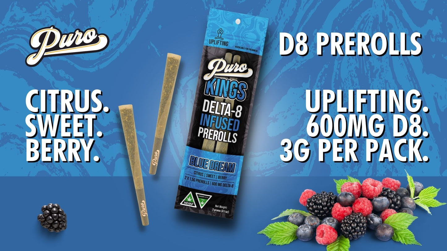 Puro KINGS Delta 8 Infused Pre-Roll | 1.5 Grams | 2 Pack