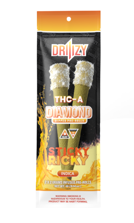 Driiizy THC-A Diamond Dipped Pre-rolls | 2 Gram | 2 Pack