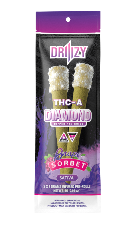 Driiizy THC-A Diamond Dipped Pre-rolls | 2 Gram | 2 Pack