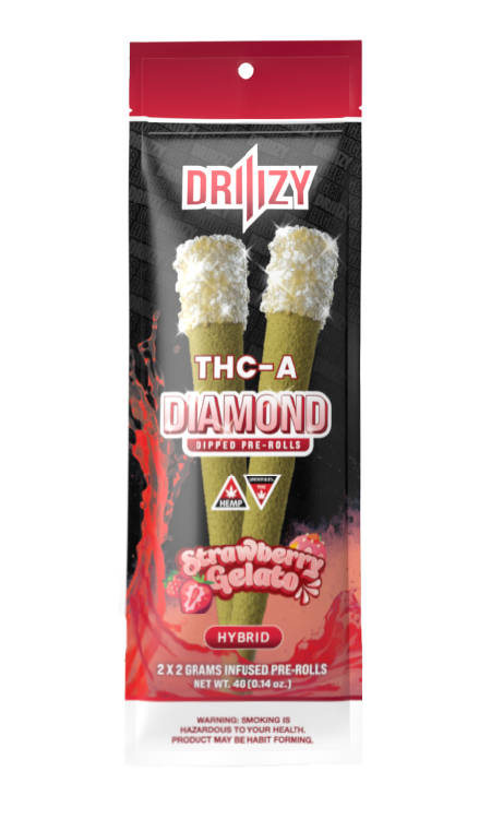 Driiizy THC-A Diamond Dipped Pre-rolls | 2 Gram | 2 Pack