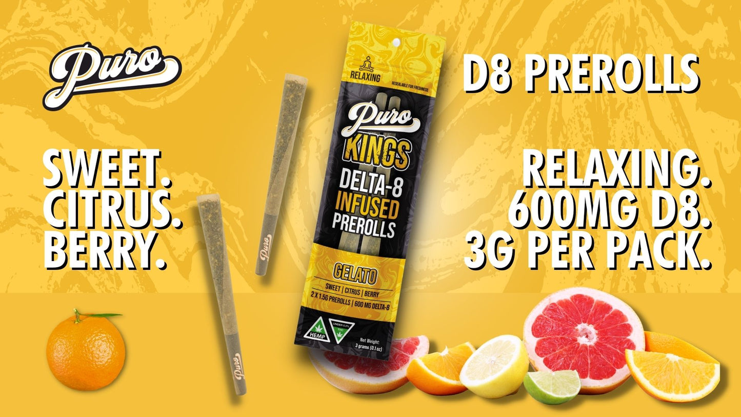 Puro KINGS Delta 8 Infused Pre-Roll | 1.5 Grams | 2 Pack