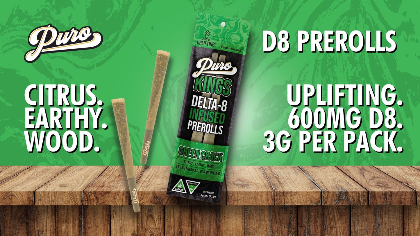 Puro KINGS Delta 8 Infused Pre-Roll | 1.5 Grams | 2 Pack