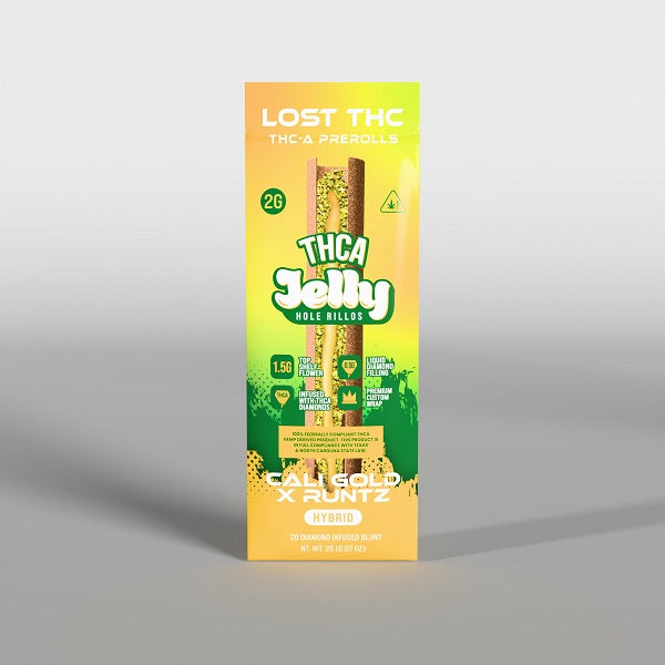 Lost THC JellyRillos THCA Diamond Infused Hash Hole Blunts | 2 Gram | 1 Pack
