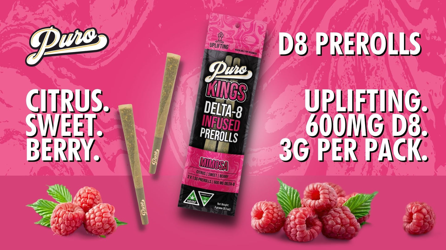 Puro KINGS Delta 8 Infused Pre-Roll | 1.5 Grams | 2 Pack