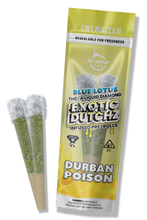 Bomb Bar Blue Lotus Exotic Dutchz THCA Diamond Dipped Prerolls | 2 x 2 Grams