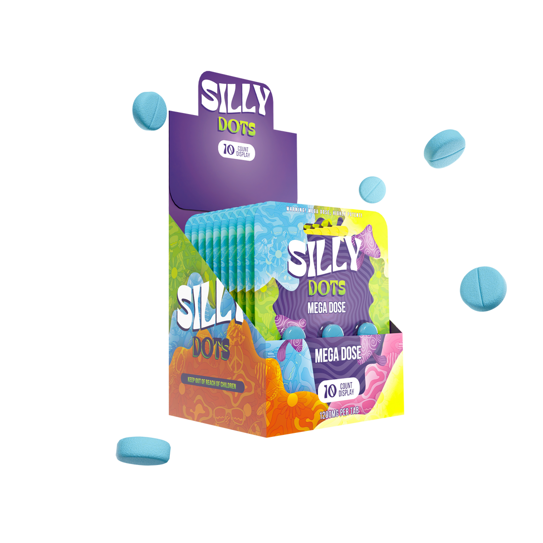 Silly Dots Mega Dose 1200mg 5 Tabs Potent Mushroom Edibles Lost THC