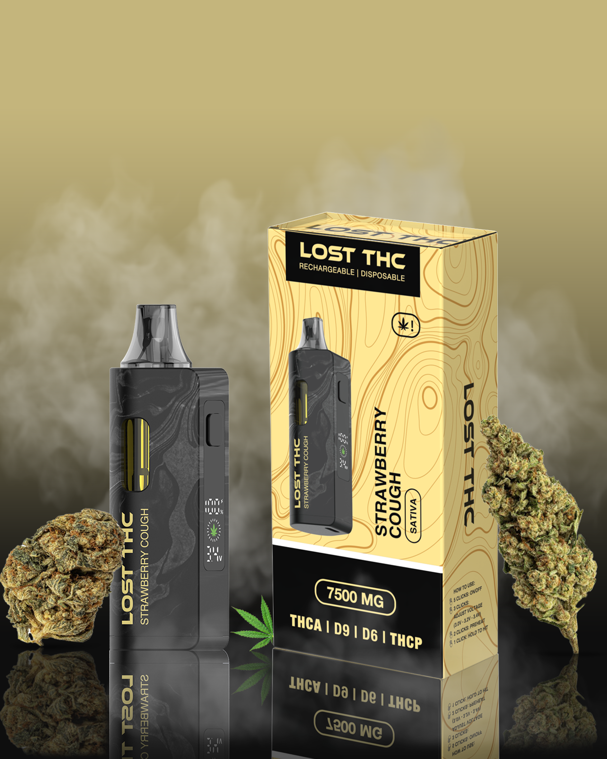 Lost THC V2 7.5 Gram THCA Disposable | Black Edition