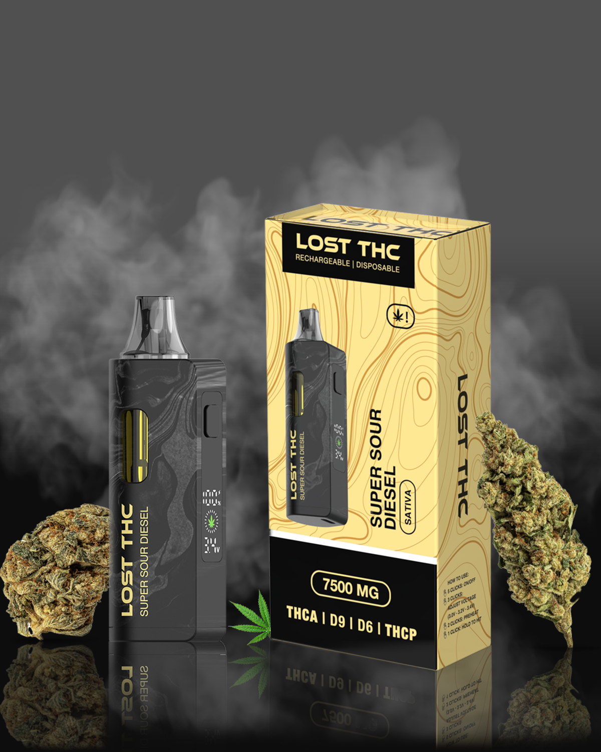 Lost THC V2 7.5 Gram THCA Disposable | Black Edition