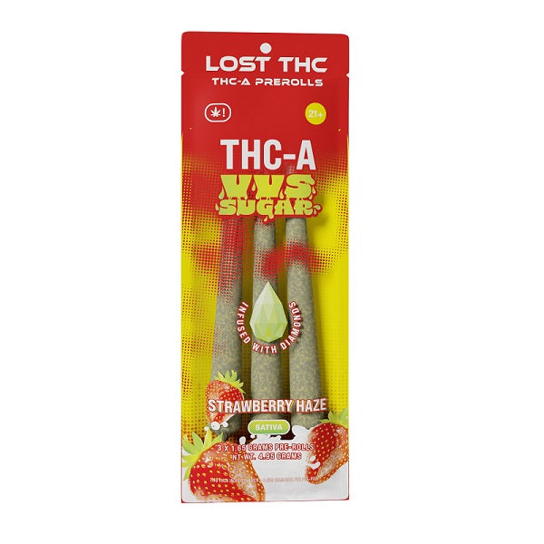 Lost THCA VVS Sugar Diamond Infused Pre-rolls | 3 Pack