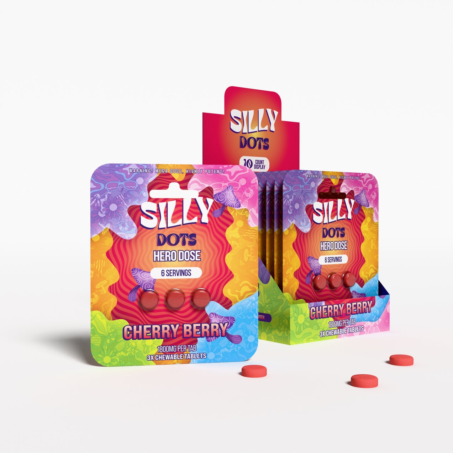 Silly Dots Hero Dose 1800mg Tabs | 3 Tabs | Cherry Berry