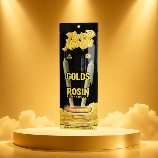 Flying Monkey GOLDS Rosin Enhanced Diamond Infused Prerolls 1.65g | 2 Count