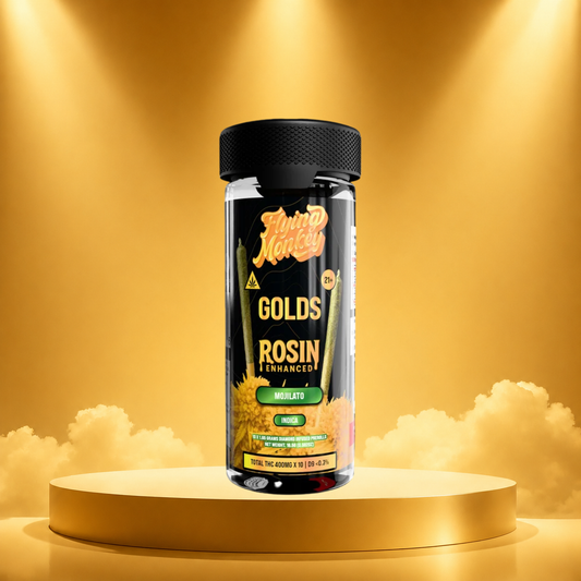 Flying Monkey GOLDS Rosin Enhanced Diamond Infused Prerolls 1.65g | 10 Count