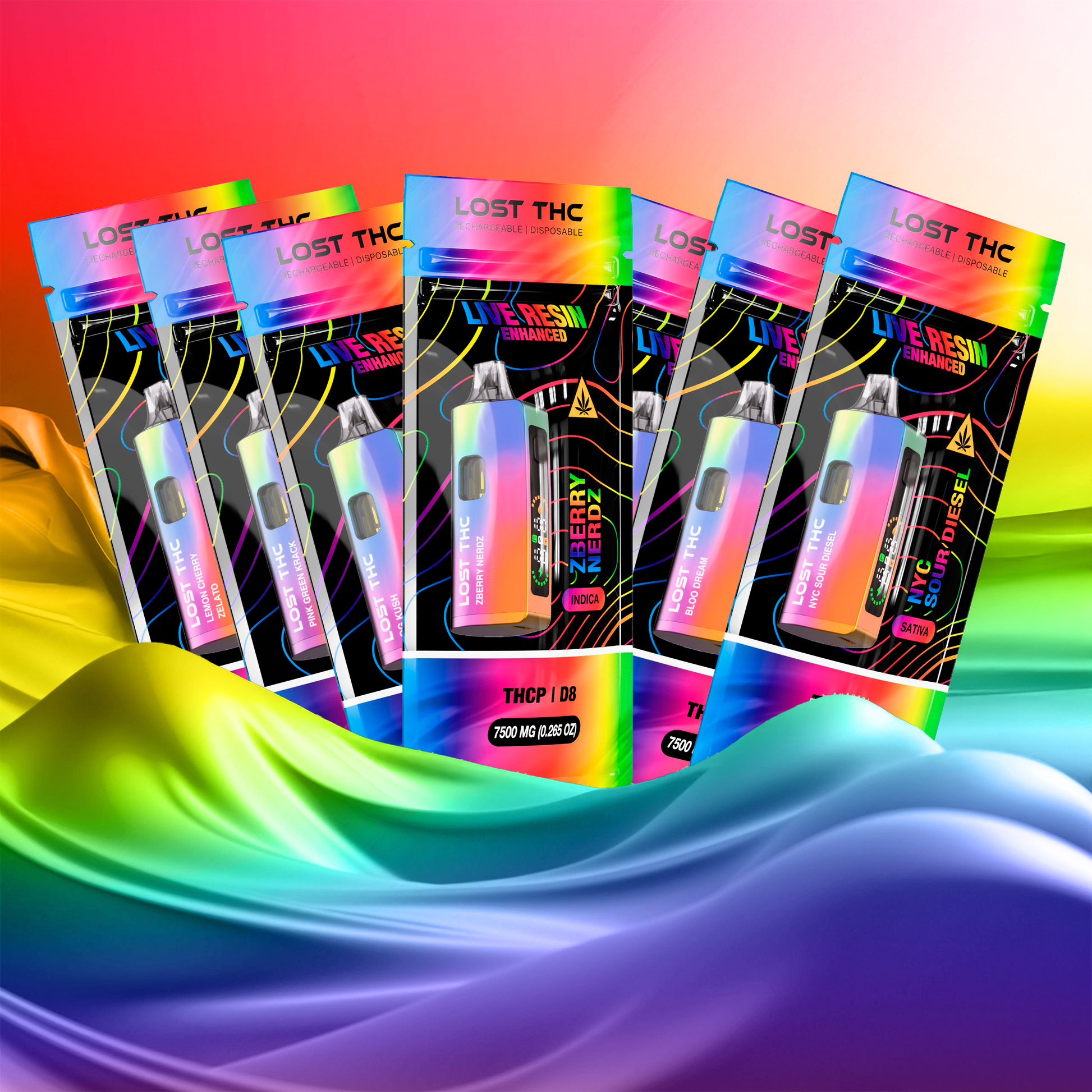 Lost THC V2 7.5G Live Resin Disposable Rainbow Edition | Lost THC LOST BRANDS Lost THC V2 7.5G Live Resin Disposable Rainbow Edition | Lost THC LOST BRANDS